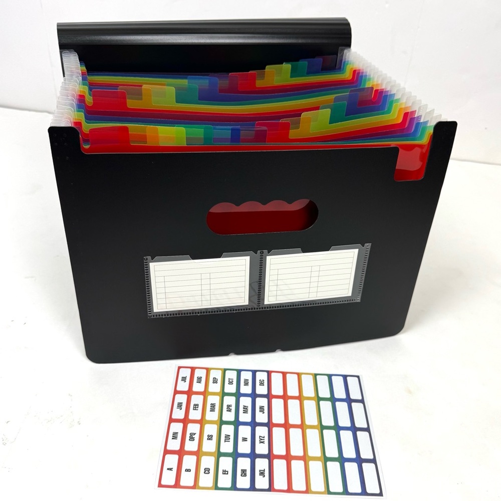 24 Pockets Expanding File Folder with Blank Labels, According File Organizer - Picture 2 of 9